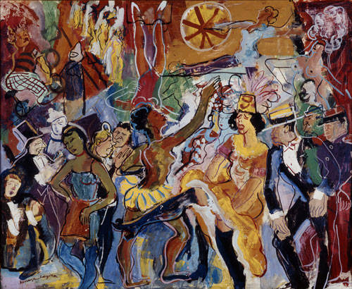 Scène de cabaret avec Joséphine Baker et Maurice Chevalier