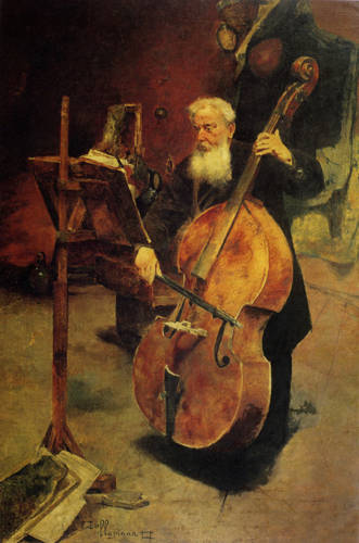 Portrait de Vittorio Dellepiane à la contrebasse