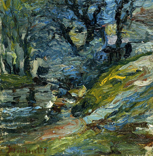 Paysage - Sous les arbres au bord de l'eau