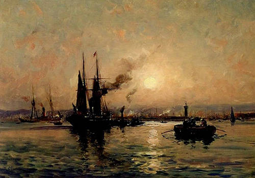 Effet de soleil sur l'entrée du port de Marseille