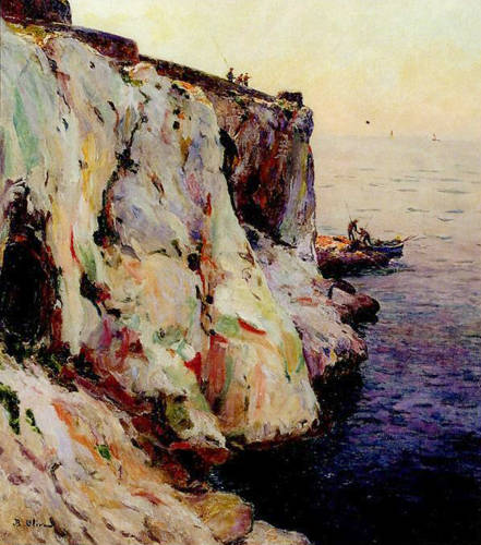 Trois pêcheurs sur la corniche