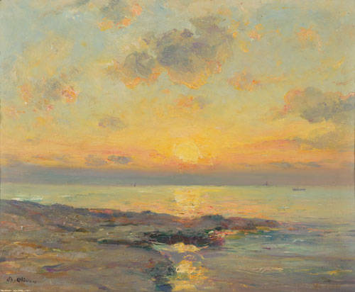 Voiliers au soleil couchant